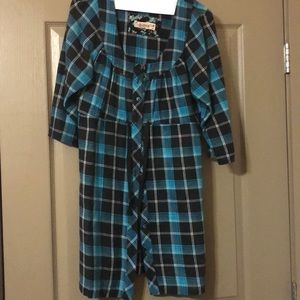 Vintage Degree Mini dress blue/black plaid, cotton